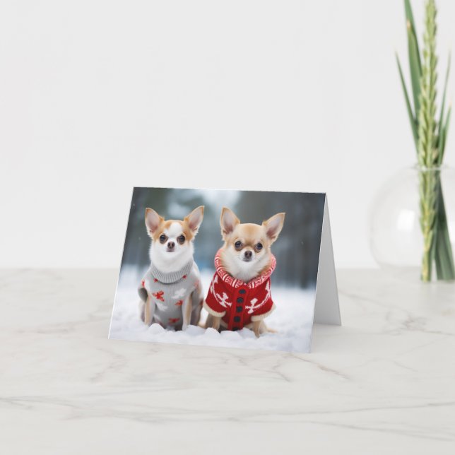 Chihuahuas Christmas Card (Front)