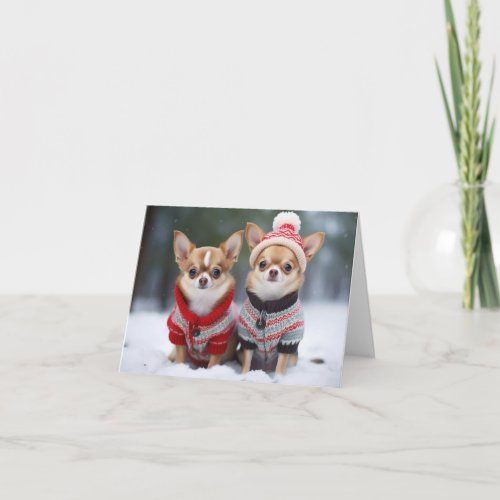 Chihuahuas Christmas Card