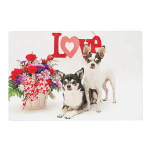 Chihuahua's, Flowers and Love Placemat