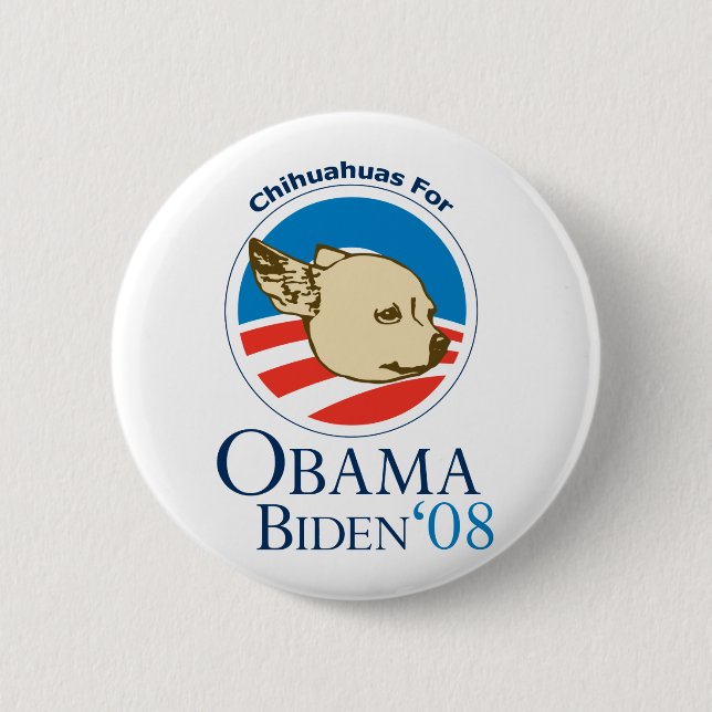 Chihuahuas for Obama Pinback Button (Front)