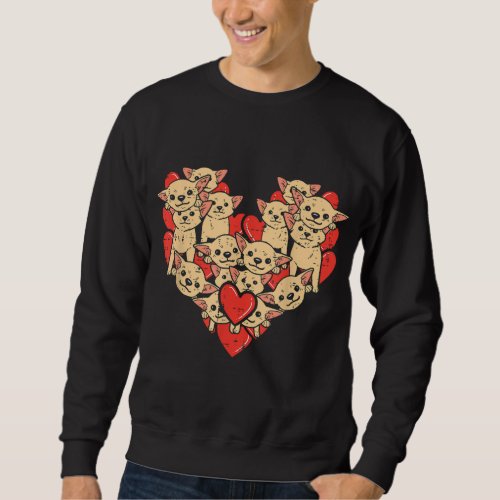 Chihuahuas Hearts Valentines Day Chiwawa Dog Lover Sweatshirt