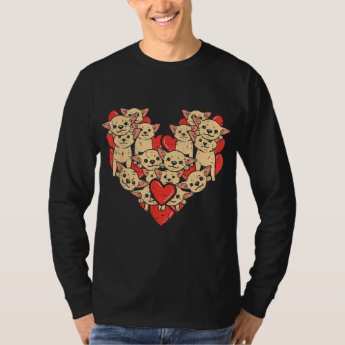 Chihuahuas Hearts Valentines Day Chiwawa Dog Lover T_Shirt