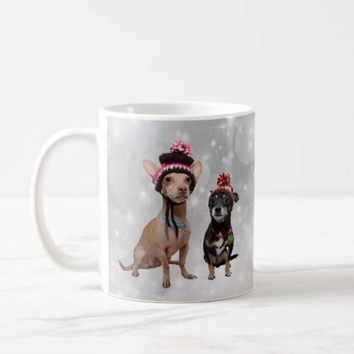 Chihuahuas in Winter Hats Coffee Mug