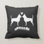 Chihuahuas Love - Dog Silhouettes w/ Heart Throw Pillow<br><div class="desc"></div>