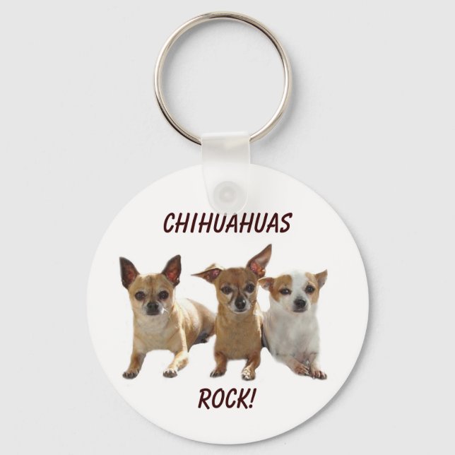 Chihuahuas Rock Keychain (Front)