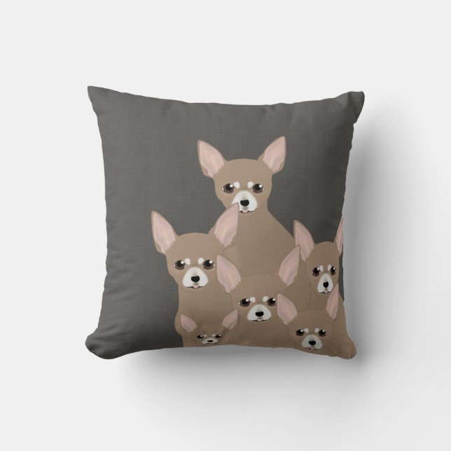 Chihuahuas Throw Pillow (Front)
