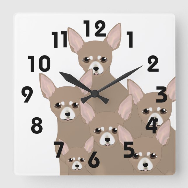 Chihuahuas Wall Clock (Front)