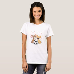 chihuahuas with soccer ball for Valentine's Day T-Shirt