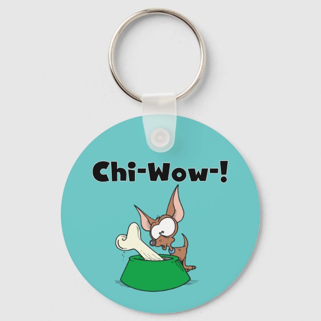 Chihuhua Chi-Wow T-shirts and Gifts Keychain (Front)