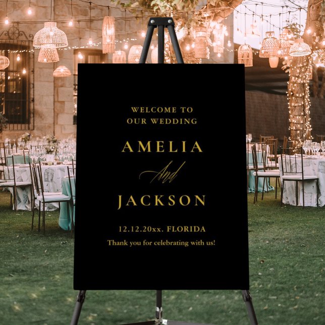Chiic Black & Gold Wedding Welcome Sign (Creator Uploaded)