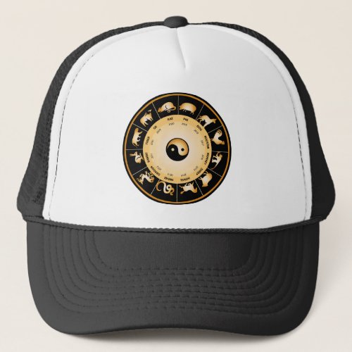 Chiinese Zodiac Wheel Trucker Hat