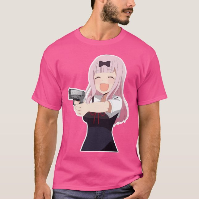 Chika Fujiwara Holds A Gun Anime Girl With A Gun T-Shirt (Front)