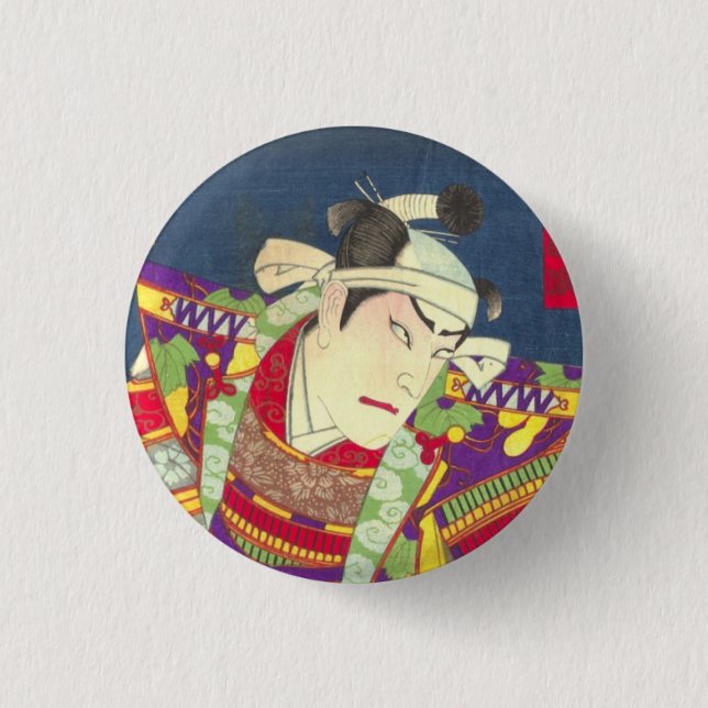 Chikanobu Samurai 1:5 Pinback Button (Front)