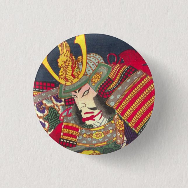 Chikanobu Samurai 4:5 Pinback Button (Front)