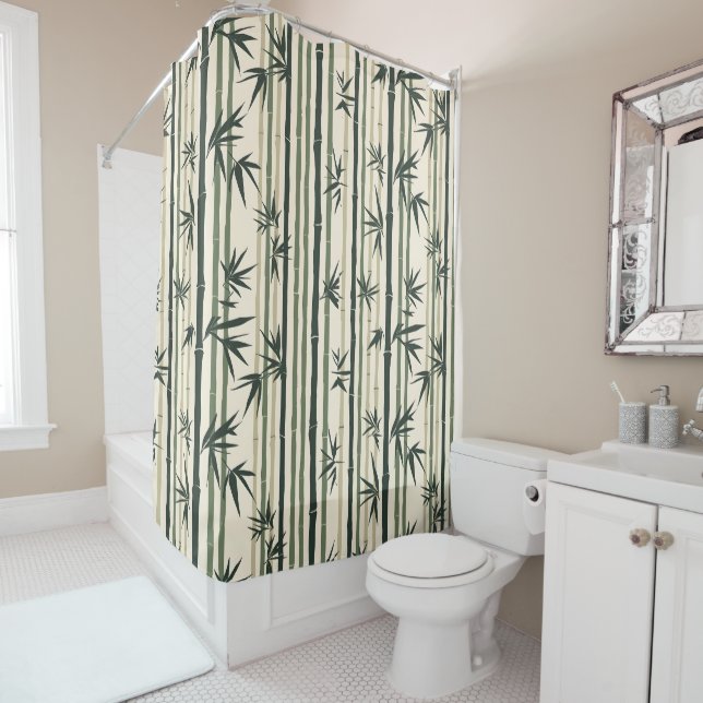 Chikurin Zen (Bamboo Grove) Shower Curtain (In Situ)