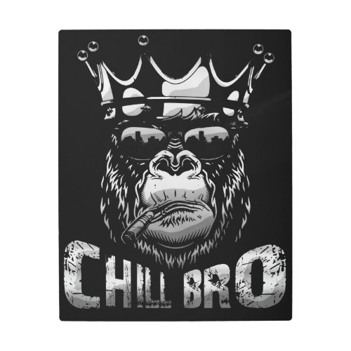 Chil Bro Monkey Gorilla Funny Monkey  Design Metal Print