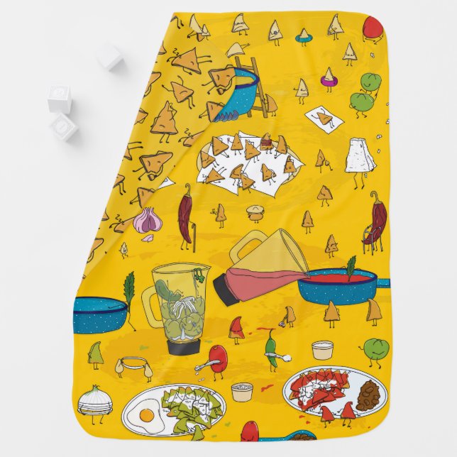 Chilaquiles just want to have fun baby blanket (In Situ)