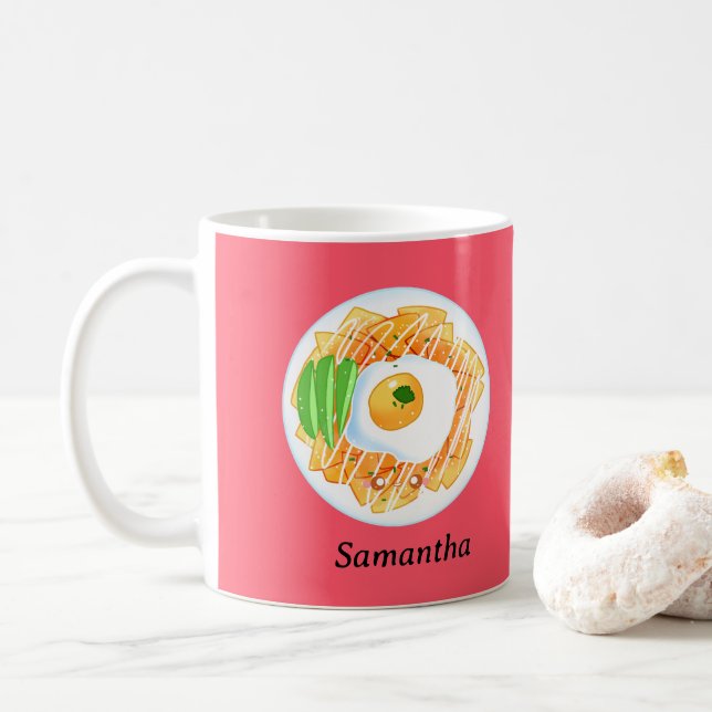 Chilaquiles Rojos Coffee Mug (With Donut)