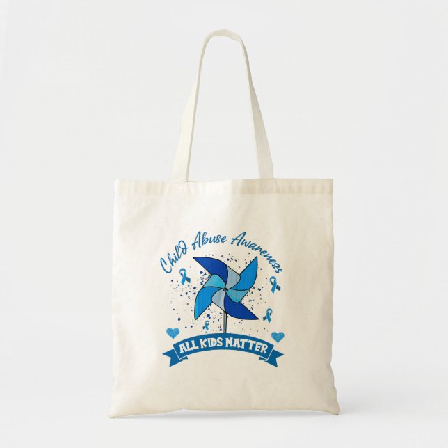 Child Abuse Awareness All Kids Matter Stop the Abu Tote Bag (Front)