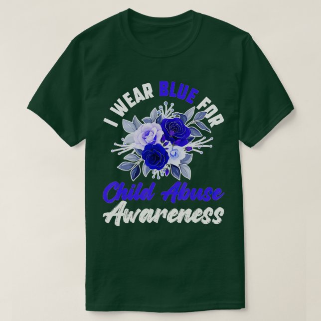 Child Abuse Awareness Blue Ribbon Prevention Month T-Shirt (Design Front)