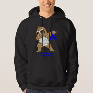 Child Abuse Awareness Ribbon Dabbing Sloth Warrior Hoodie