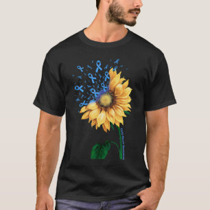 Child Abuse Awareness Sunflower Light Blue Ribbon T-Shirt