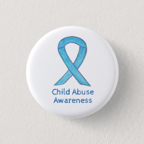 Child Abuse Blue Awareness Ribbon Custom Pin