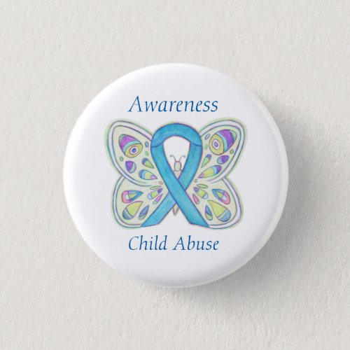 Child Abuse Butterfly Awareness Ribbon Art Pin