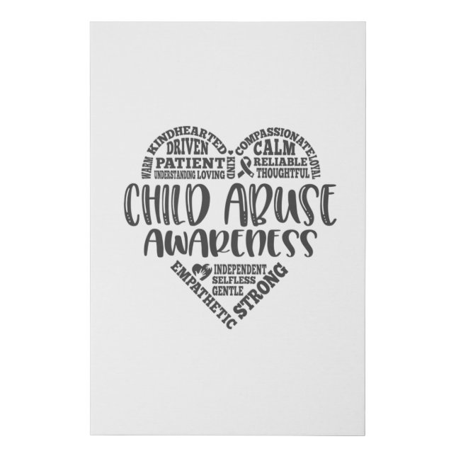 Child Abuse, Child Abuse awareness Faux Canvas Print (Front)