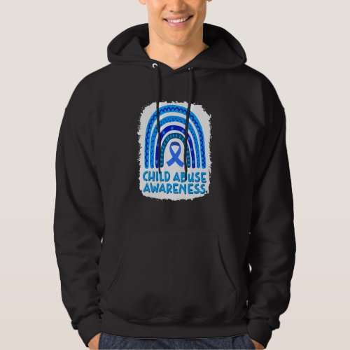 Child Abuse Prevention Awareness Blue Rainbow Blea Hoodie