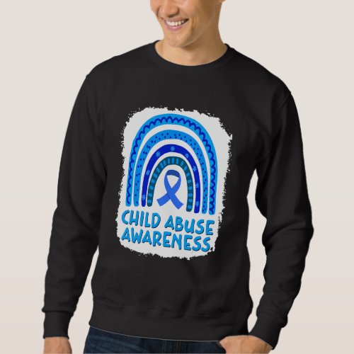 Child Abuse Prevention Awareness Blue Rainbow Blea Sweatshirt