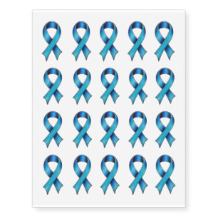 Child Abuse Prevention Awareness Blue Ribbon Temporary Tattoos