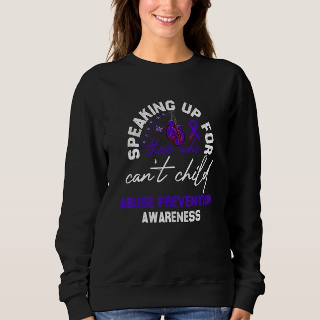 Child Abuse Prevention Awareness Boxing Gloves Blu Sweatshirt (Front)