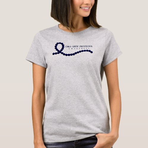 Child Abuse Prevention Awareness Dark Blue Ribbon T_Shirt