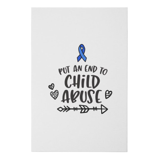 Child Abuse Prevention, awareness Faux Canvas Print (Front)