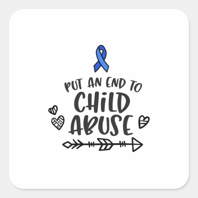Child Abuse Prevention, awareness Square Sticker (Front)