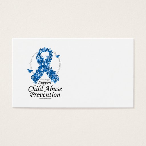 Customizable Child Abuse Ribbon of Butterflies Business Card Template
