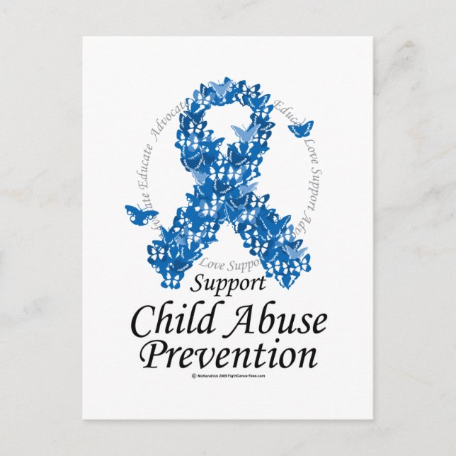 Child Abuse Ribbon of Butterflies Postcard (Front)