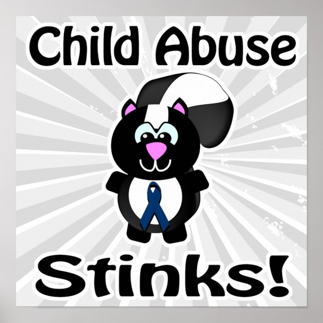 Child Abuse Stinks Skunk Awareness Design Poster (Front)