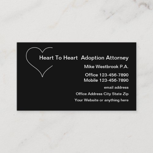 Child Adoption Attorney Simple Business Card