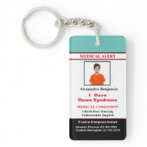 Child Adult Medical Alert ID Identification Card Keychain