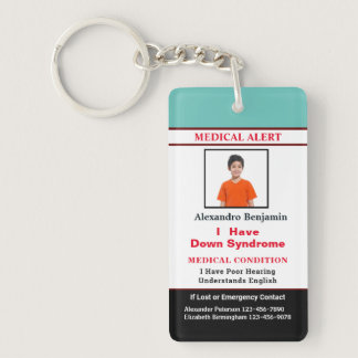 Child Adult Medical Alert ID Identification Card Keychain