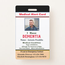 Child Adult Photo Medical Alert Disability Card Badge