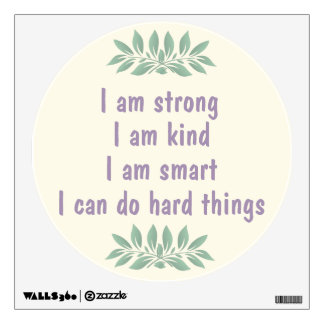 Child Affirmation Cream-colored with Leaves Wall Decal