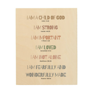 Child affirmations from scripture wood wall art