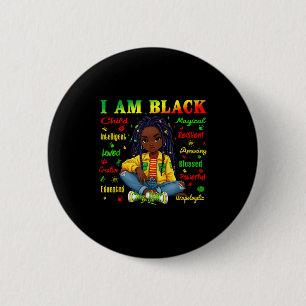 Child Am Black History Month African Button