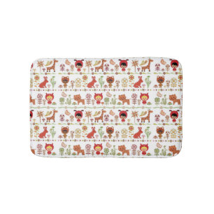 Child and Animals Pattern Bath Mat