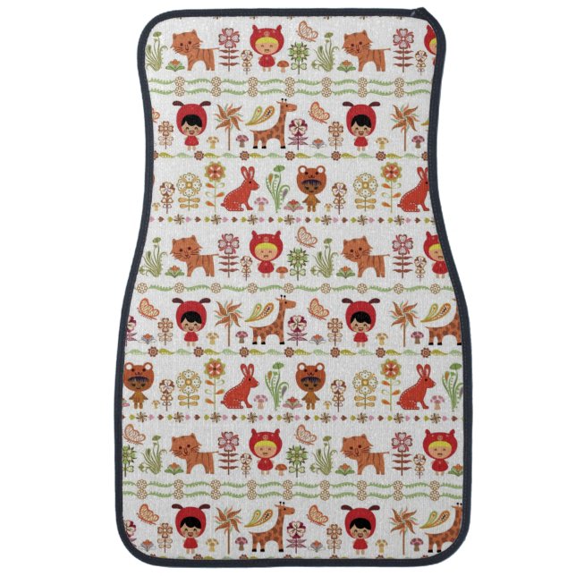 Child and Animals Pattern Car Mat (Front)