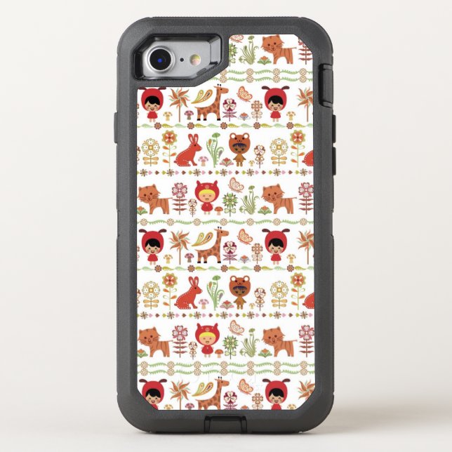 Child and Animals Pattern Otterbox iPhone Case (Back)
