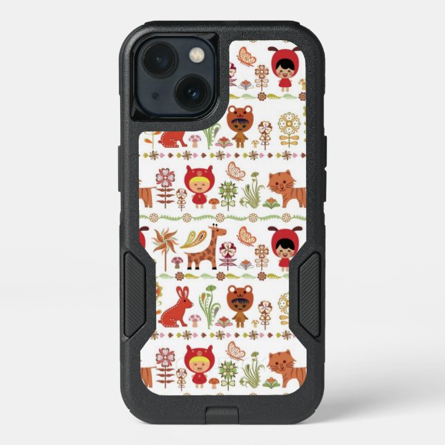 Child and Animals Pattern Otterbox iPhone Case (Back)